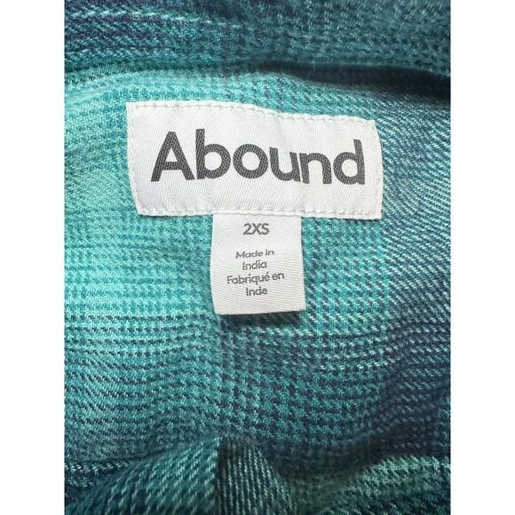 Abound Men's Green Blue Plaid Long Sleeve Button Up Shirt‎ SIZE XX-SMALL NWT - Picture 4 of 8